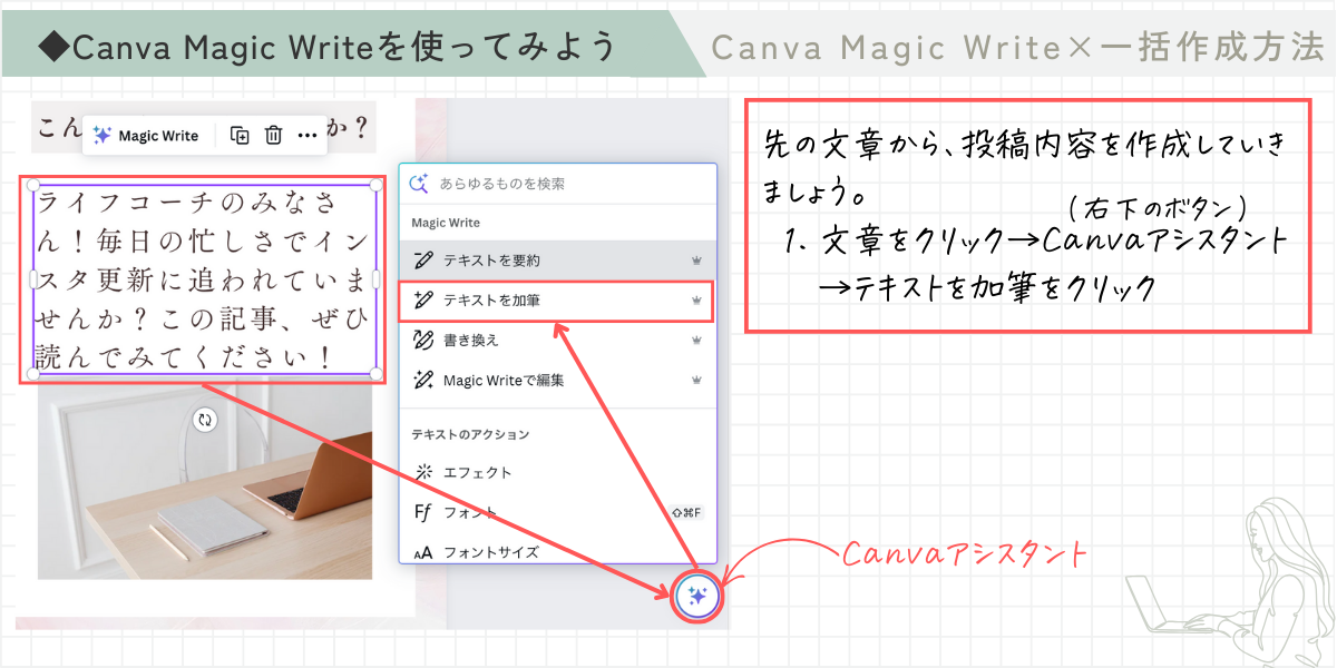 Canva Magic Writeを使ってみよう