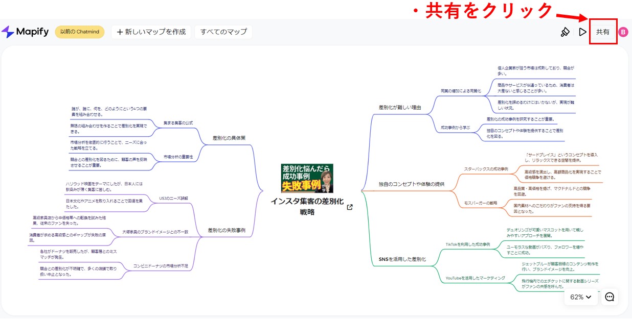 Mapifyで作った図をエクスポートする