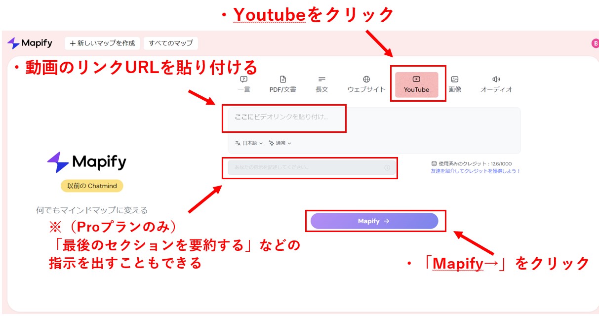 YouTubeからマインドマップにする