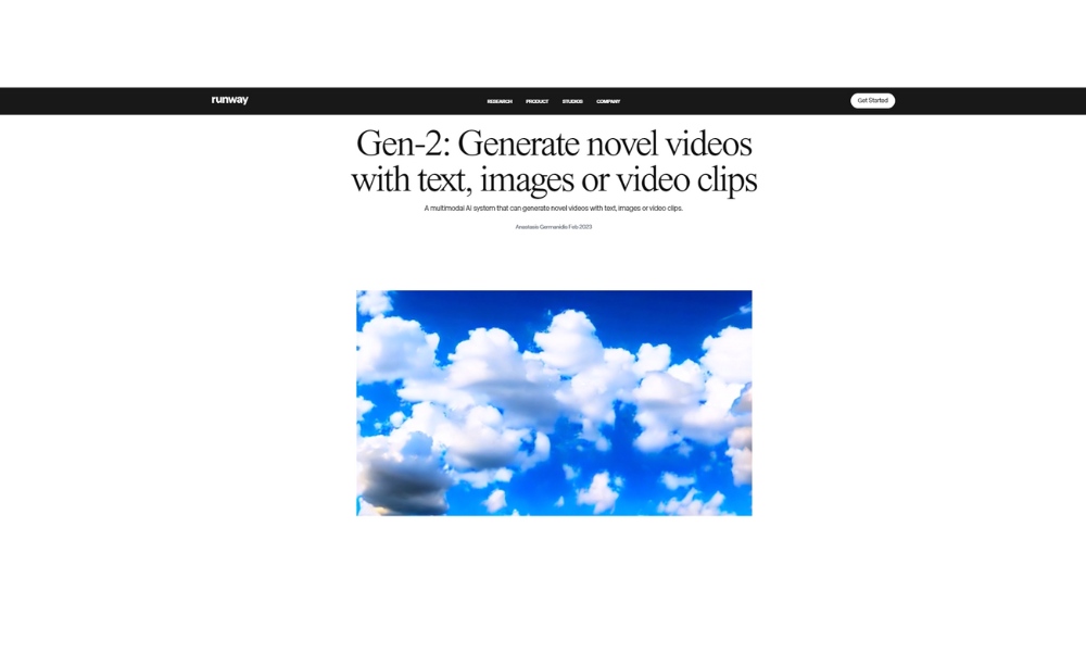 Runway Gen 2：テキストや画像から高品質な動画を生成するAIツール